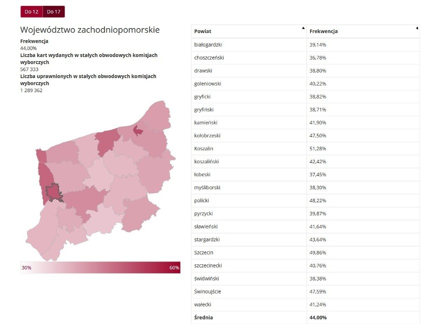 Wybory 2019: Frekwencja w Polsce z godz. 17. Już prawie 46 procent. Mielno górą