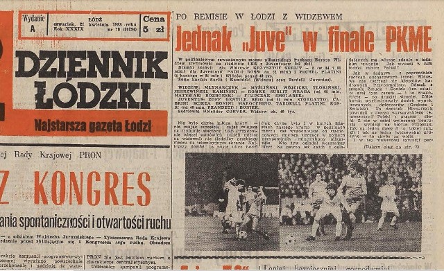 20 kwietnia 1983 r. Widzew zremisował w Łodzi z Juventusem 2:2.