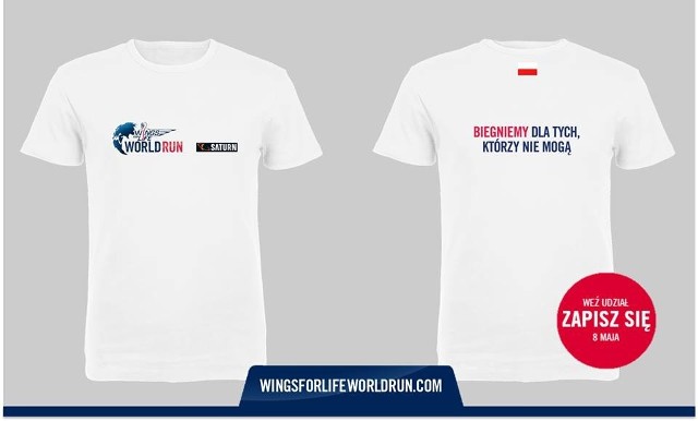 W takich koszulkach wybiegną na trasę zawodnicy w kolejnej edycji nietypowego biegu Wings for Life World Run