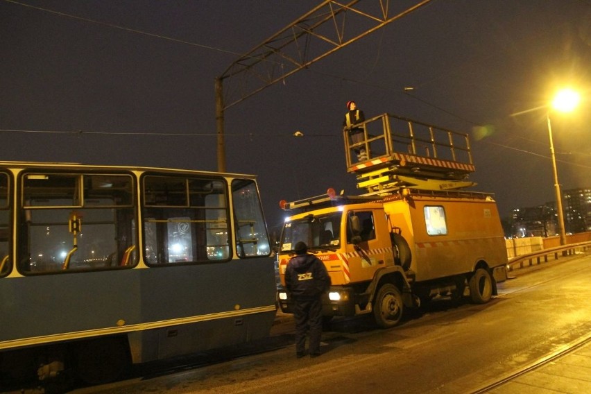 Awaria trakcji na moście Trzebnickim