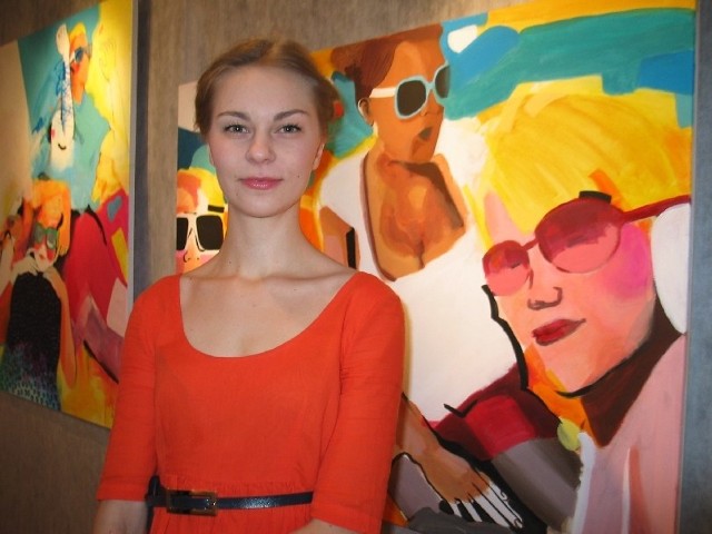 Hanna Gąsiorowska i jej bardzo kolorowe obrazy, które ładują pozytywną energią. Od razu sprzedała trzy