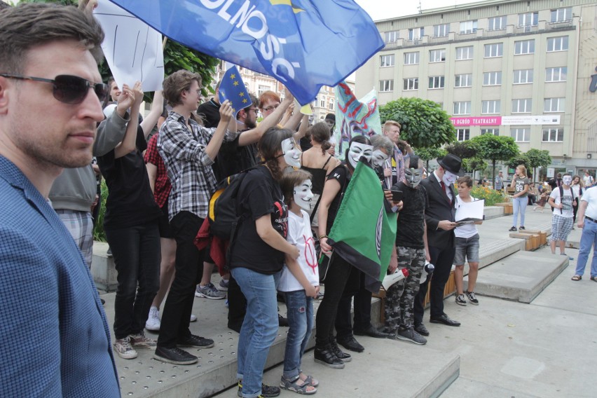 Protest przeciwko dyrektywie Unii Europejskiej dotyczącej...