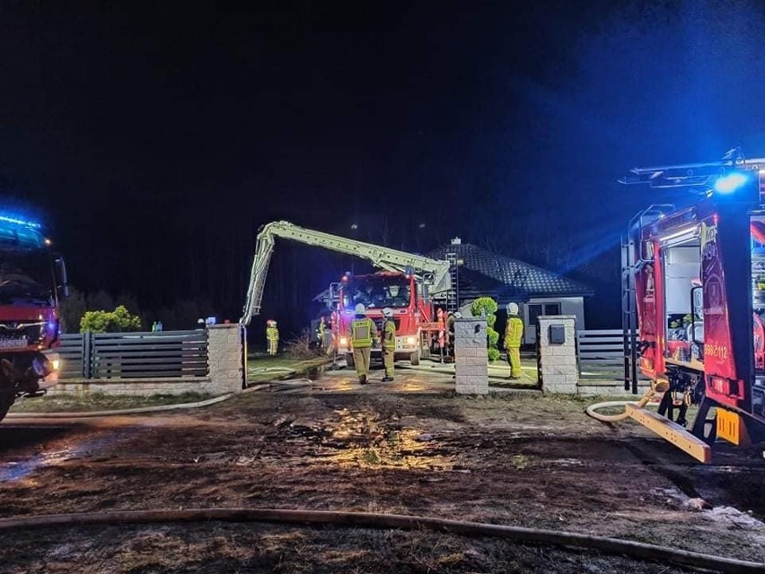 Pożar w Łubiance pod Toruniem.