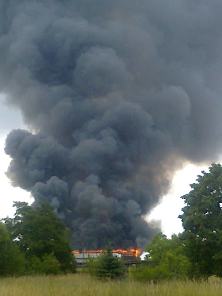 Pożar hali ocynkowni w Drezdenku