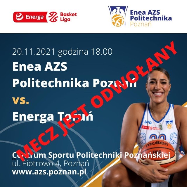 W sobotę koszykarki Enei AZS Politechnika Poznań dość niespodziewanie nie wybiegły na parkiet hali PP na Piotrowie