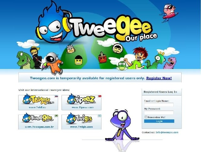 Tweegee to serwis społecznościowy przeznaczony dla użytkowników...od  szóstego roku życia.