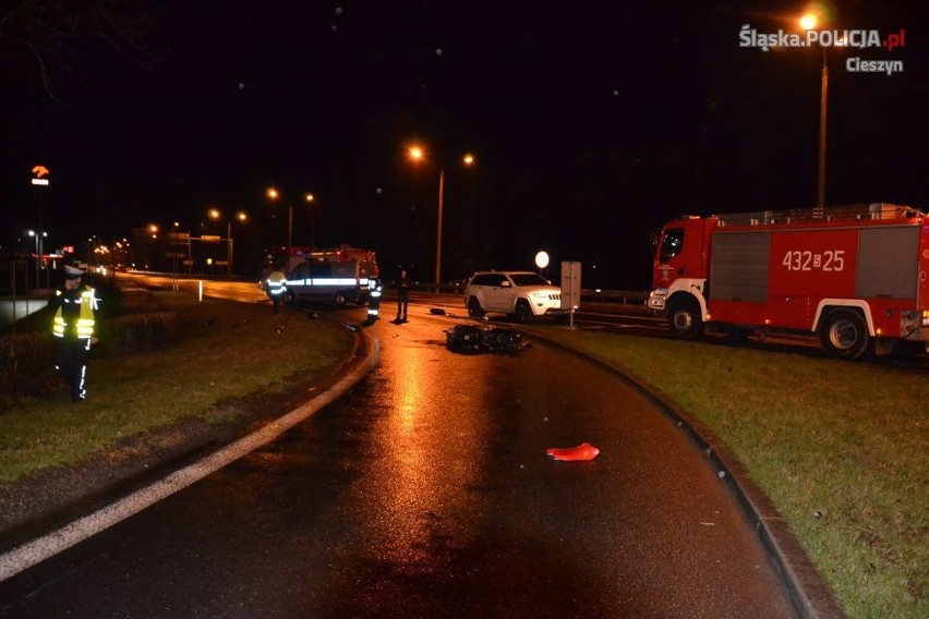 Wypadek motocyklisty w Skoczowie: Kierowca yamahy wpadł w...