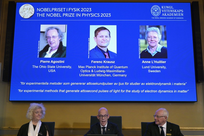 Nagrodę Nobla 2023 w dziedzinie fizyka otrzymali: Pierre...