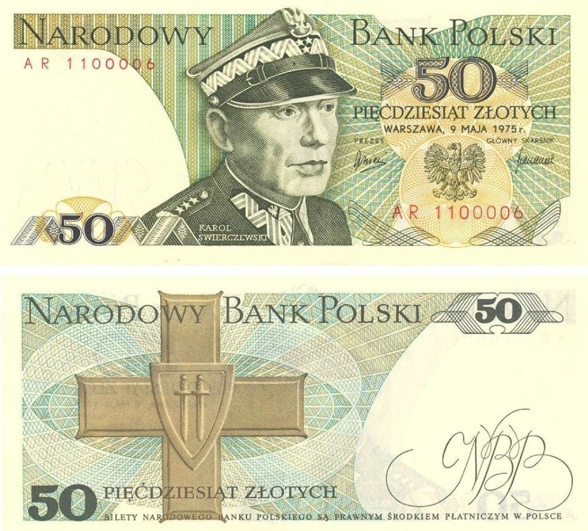 Banknot 50 zł przedstawiał wizerunek gen. Karola...