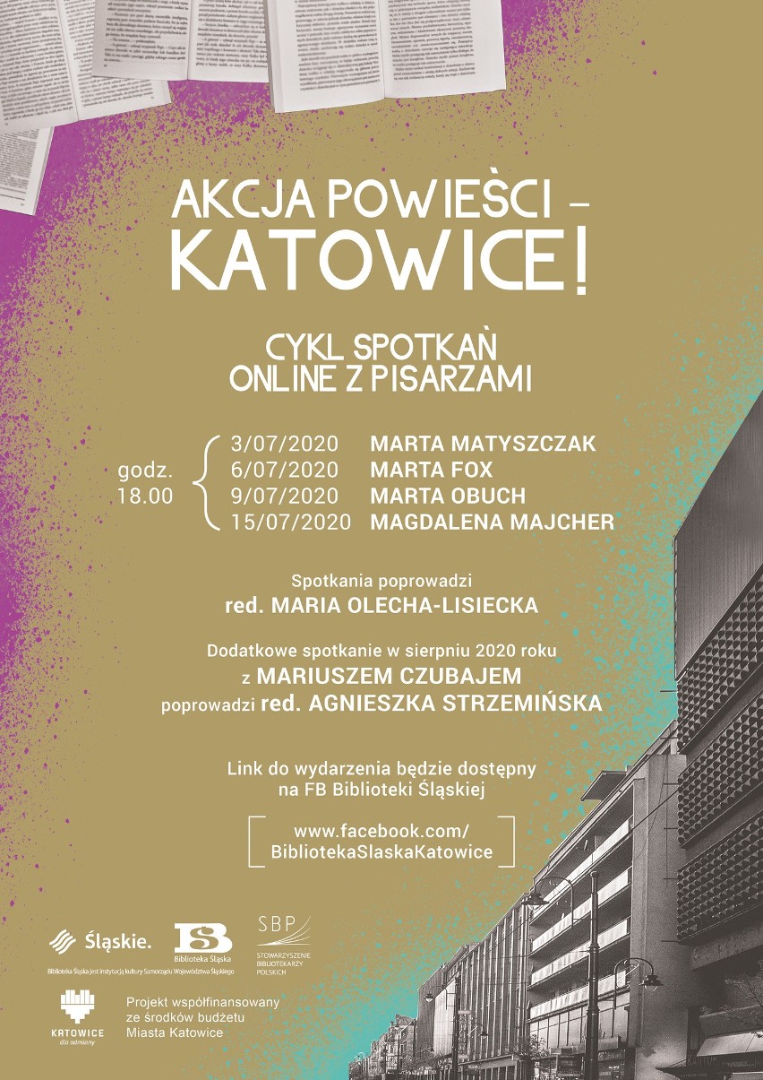 Akcja powieści Katowice. Cykl spotkań autorskich online z...