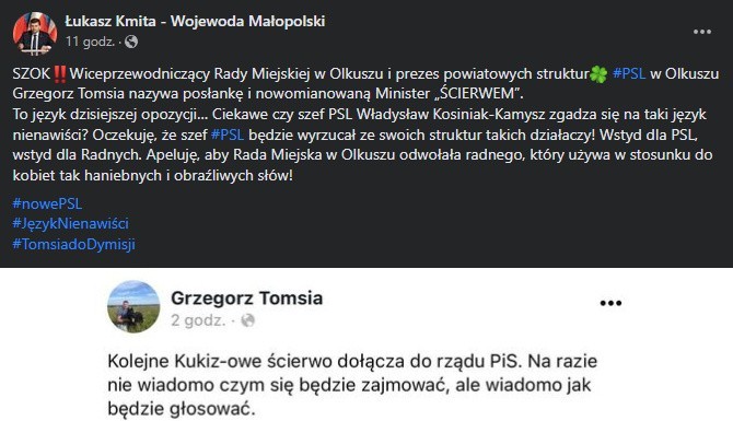Reakcja wojewody małopolskiego, Łukasza Kmity