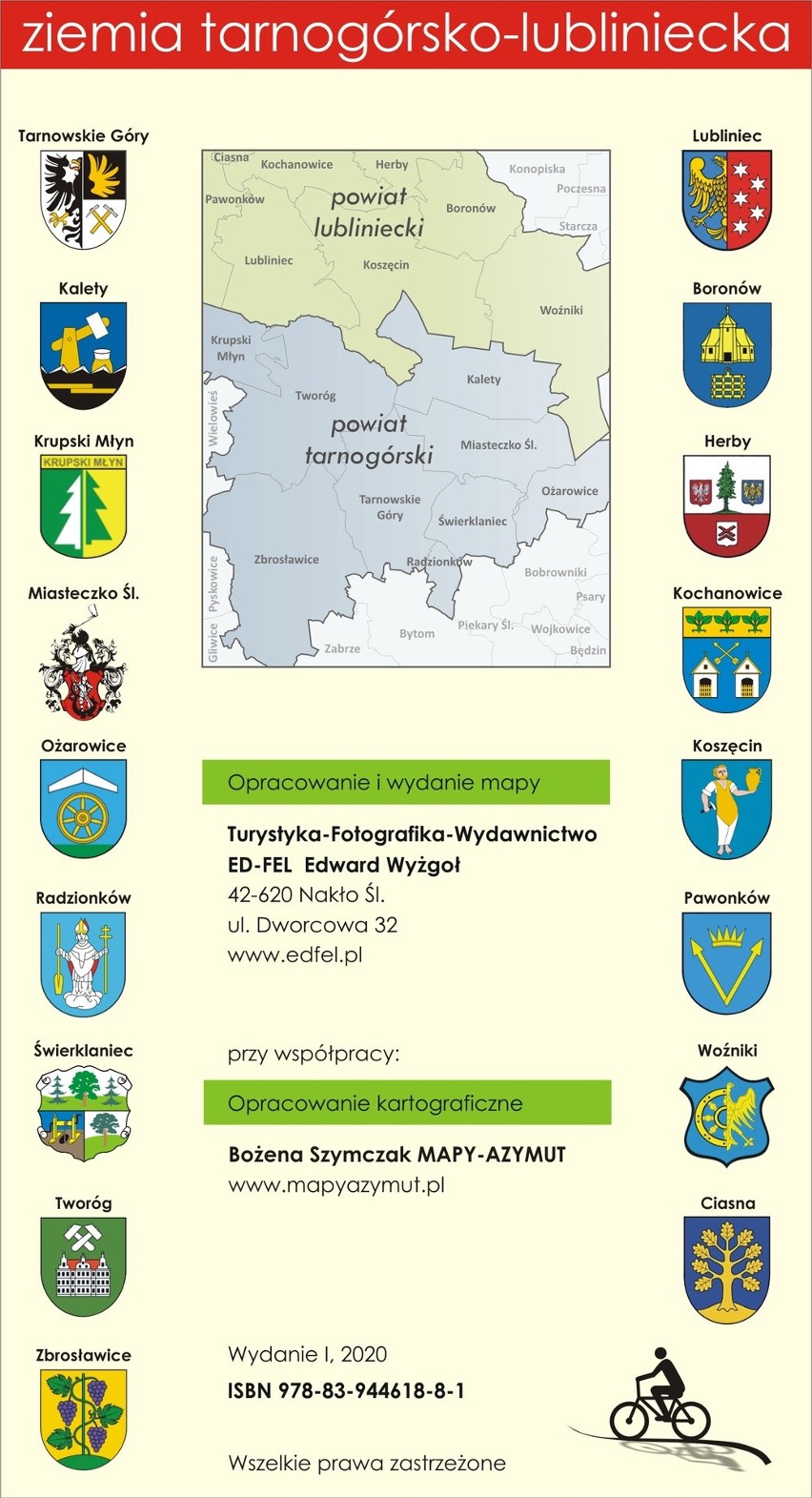 Mapa turystyczna ziemi tarnogórsko-lublinieckiej w skali...