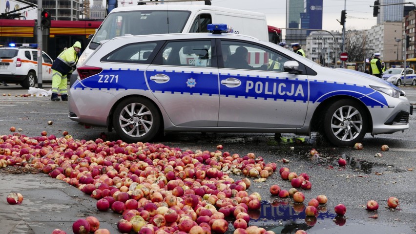 Protest rolników na placu Zawiszy