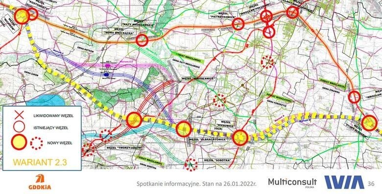 Wariant 2.3 żółty autostrady A4