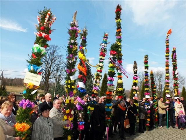 W Krynkach, w gminie Brody, w ubiegłorocznej procesji było 12 dużych palm i setki małych