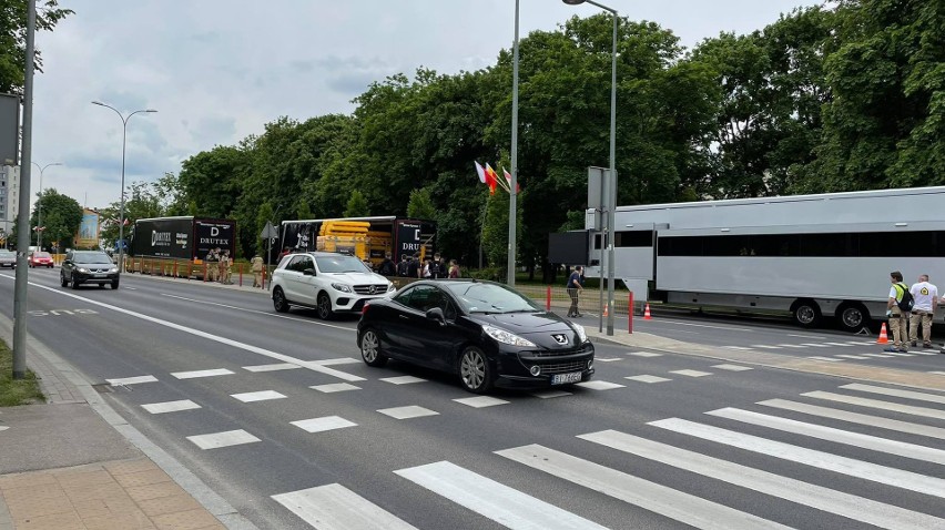 Zamknięta al. Piłsudskiego w Białymstoku