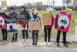 Poznań: Skromny protest przed cyrkiem Zalewski. "Cyrk jest śmieszny? Nie dla zwierząt" [ZDJĘCIA]