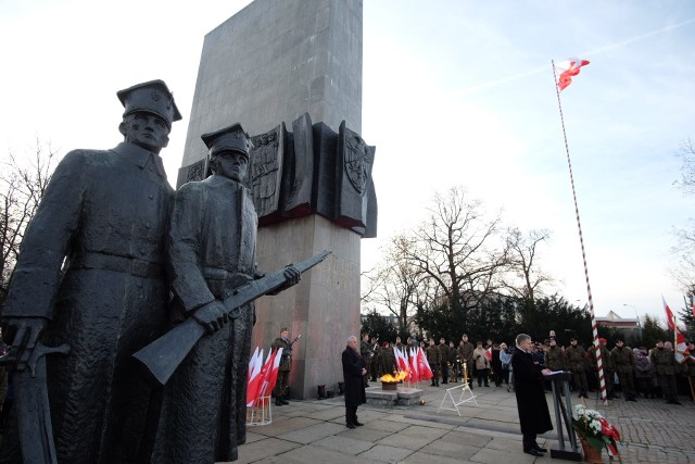 Pomnik dowódców powstania w formie miałby przypominać istniejący pomnik Powstańców Wielkopolskich, który znajduje się u zbiegu ulic Wierzbięcice i Królowej Jadwigi