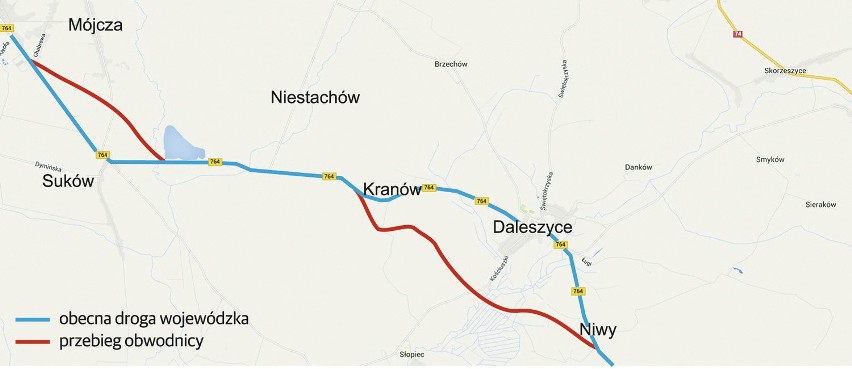 Obwodnica Sukowa i Daleszyc coraz bliżej. Którędy przebiegnie? [MAPA]