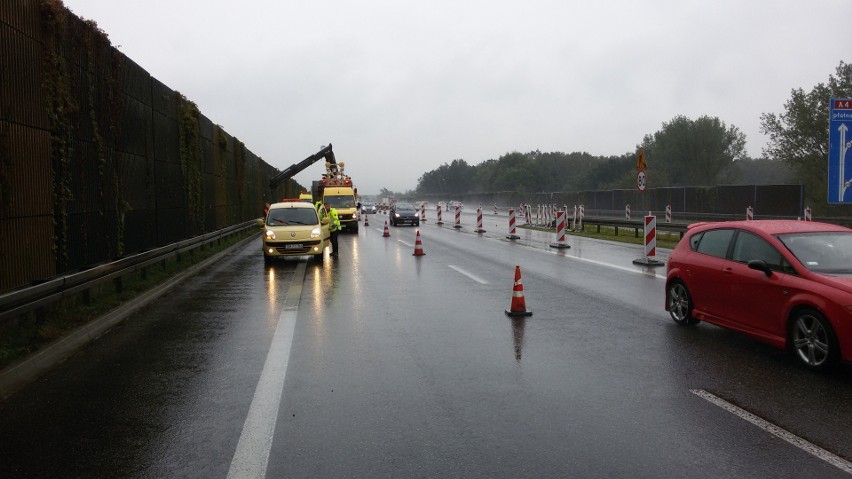 Osuwisko na autostradzie A4