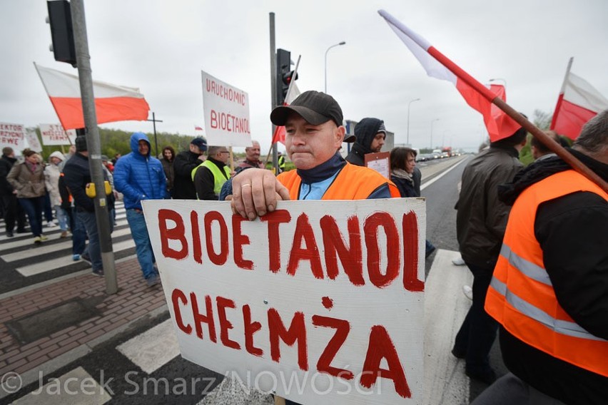 Pracownicy firmy BIOETANOL blokowali drogę krajową 91