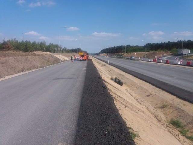 Odcinek Zielona Góra - Niedoradz w czasie budowy