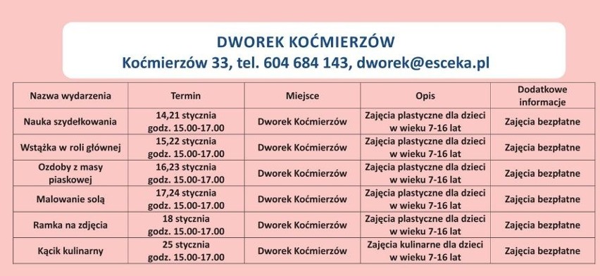 Na kolejnym plakacie zajęcia w Przełączniku - Twórczym...