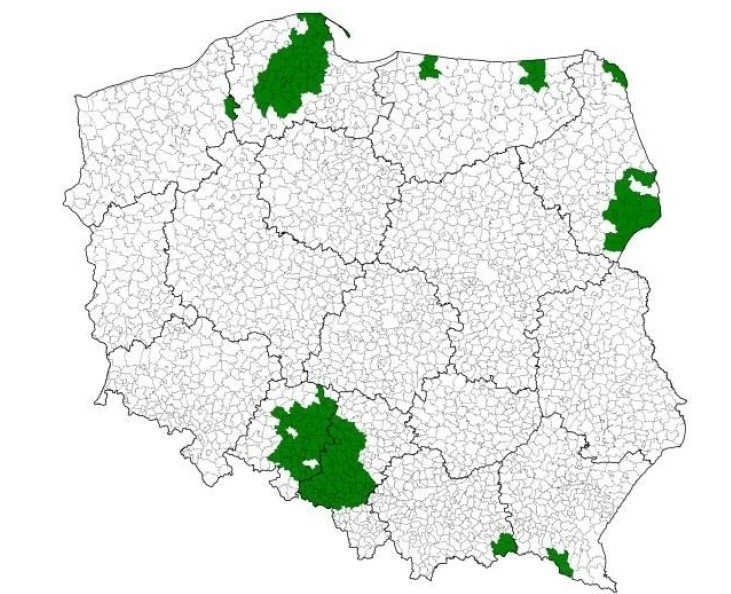 Gminy w Polsce, w których łączny udział osób deklarujących w...