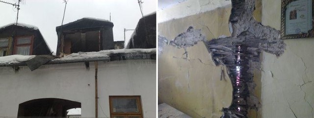 Mieszkanie w którym doszło do wybuchu gazu (z lewej). Ściana między mieszkaniami (z prawej).