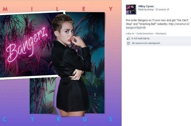 Miley Cyrus (fot. screen z Facebook.com)