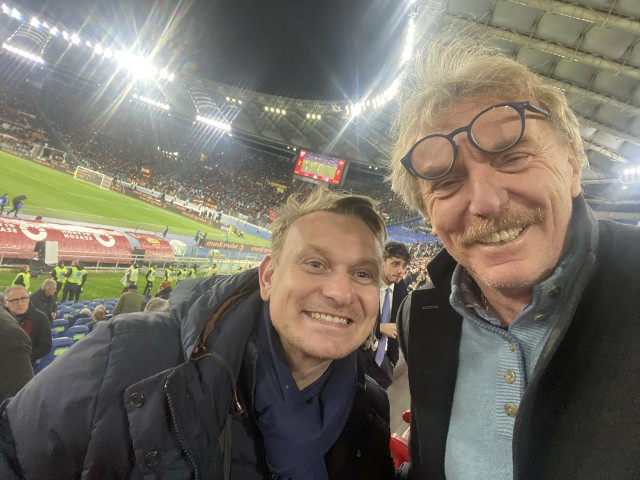 Mila i Boniek na stadionie w Rzymie