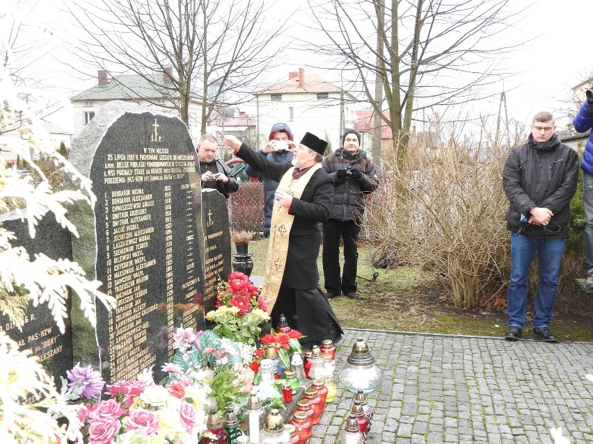 Uroczystości nad grobem/pomnikiem furmanów w Bielsku....