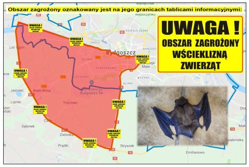 Obszar zagrożony obejmuje część miasta Bydgoszcz ograniczoną...