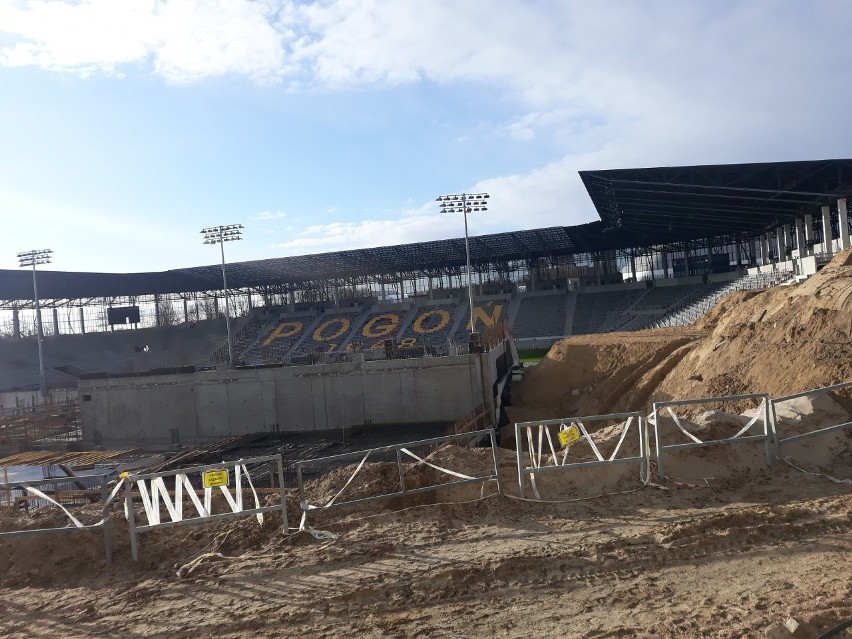 Stadion Pogoni Szczecin - stan 3 kwietnia 2021.