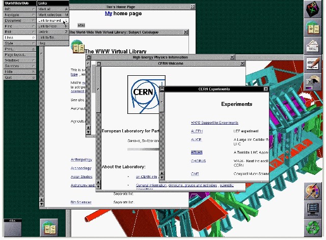 Tak w 1993 r. wyglądała pierwsza strona WWW otwarta w przeglądarce NeXT