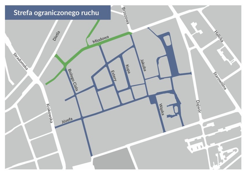 Kraków. Kazimierz mniej dostępny dla samochodów. Zostanie tam przywrócona Strefa Ograniczonego Ruchu