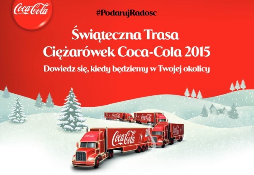 Ciężarówki COCA COLI w Łodzi. Konwój ciężarówek COCA COLI jedzie przez Polskę. Dziś jest w Łodzi