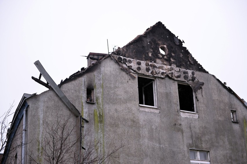 Pożar budynku na Oruni w Gdańsku