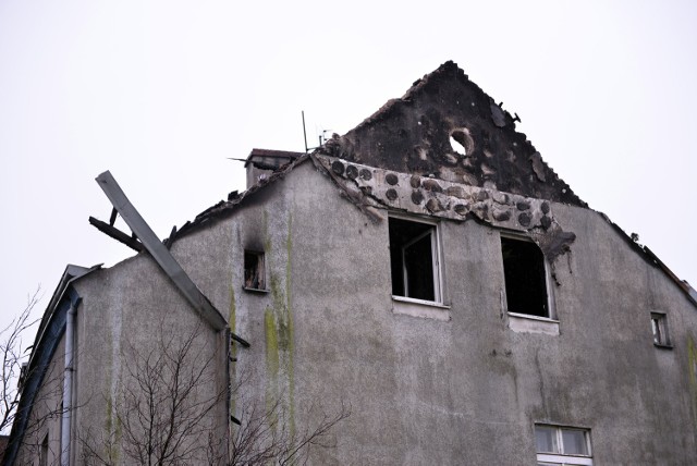 Pożar budynku na Oruni w Gdańsku