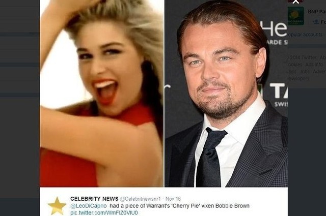 Bobbie Brown opowiedziała o intymnych relacjach z Leonardo DiCaprio (fot. screen z Twitter.com)
