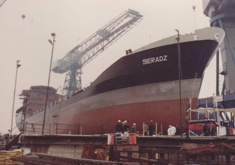 Wodowanie statku "Sieradz" w Glasgow (UNIKALNE ZDJĘCIA) 