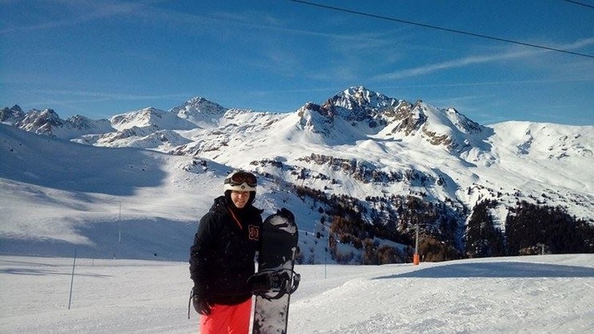 Sandra Drabik we francuskich Alpach jeździ na snowboardzie