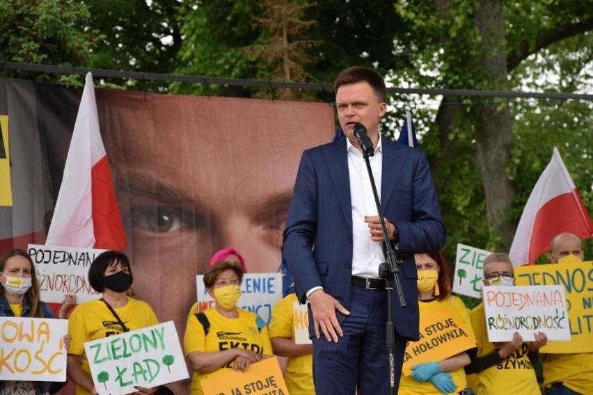 Wybory prezydenckie 2020. Szymon Hołownia, bezpartyjny kandydat na prezydenta RP, w Kartuzach. „Samorządy są jak Polska Niepodległa”