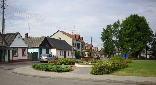 Fontanna na centralnym placu miejscowości