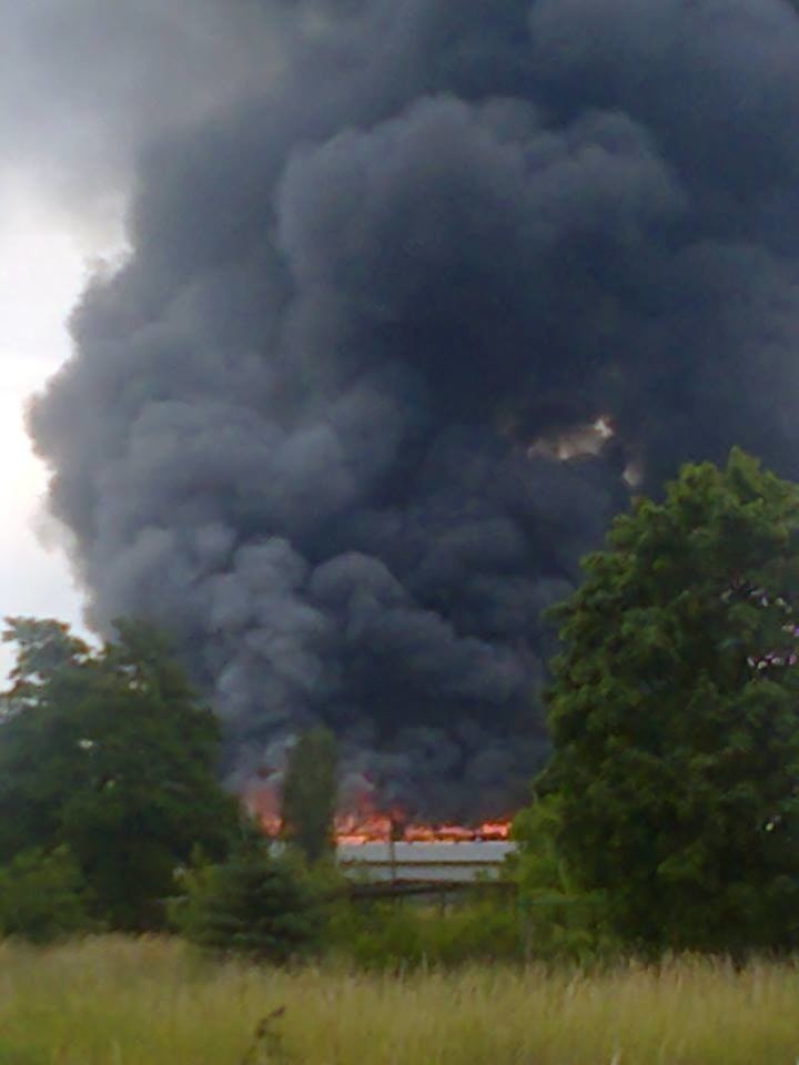 Pożar hali ocynkowni w Drezdenku