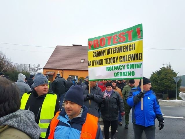 Protest rolników w miejscowości Rychnowy [28.01.2019]