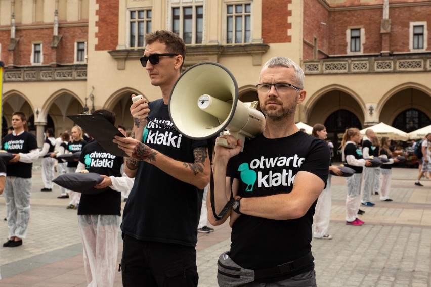 Kraków. Protestowali na rynku przeciwko warunkom życia kurczaków