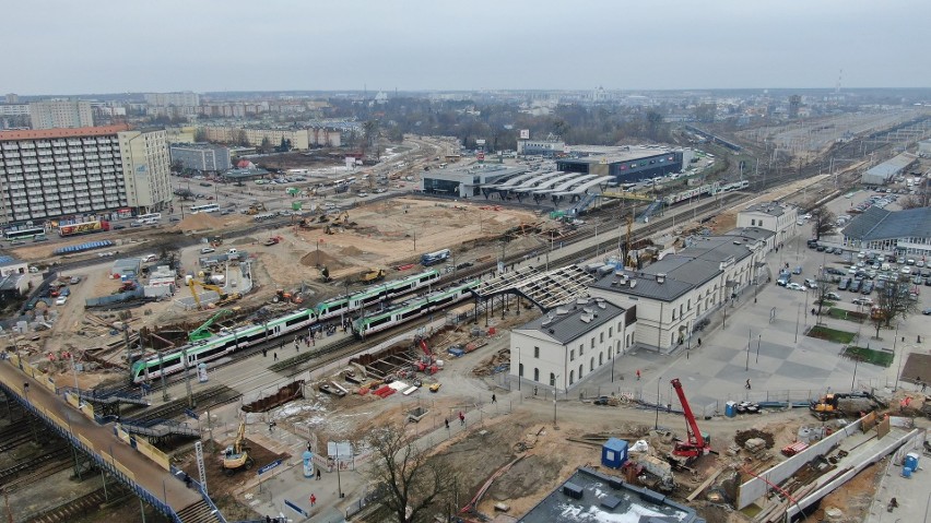 Budowa Rail Batiki na odcinku Białystok-Czyżew. Na zdjęciu:...