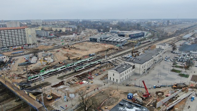 Budowa Rail Batiki na odcinku Białystok-Czyżew. Na zdjęciu: stacja Białystok
