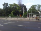 Wrocław: Pożar samochodu przy dworcu PKS (ZDJĘCIA)